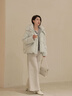 對(duì)白奶油色肌理感短款羽絨服女2024冬新款超好看寬松連帽面包外套 冰綠色 XS 曬單實(shí)拍圖
