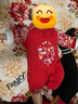 優(yōu)奇新生嬰兒滿(mǎn)月連體衣加厚夾棉秋冬拜新年爬服喜慶過(guò)年寶寶冬裝哈衣 曬單實(shí)拍圖