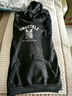 衛衣女連帽加絨加厚寬松上衣服秋冬裝外套學(xué)生韓版潮 福字連帽 加絨 衛衣黑色 XL 曬單實(shí)拍圖