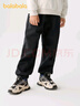 巴拉巴拉童裝男童褲子秋冬女童中大童束腳褲兒童長(cháng)褲加絨 黑色90001 165cm 曬單實(shí)拍圖