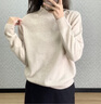 玖姿·安娜蔻簡(jiǎn)約柔軟100羊毛半高領(lǐng)打底針織衫女冬款 杏色 L 曬單實(shí)拍圖