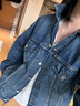 Levi's李維斯冬季女士復(fù)古巴恩風(fēng)翻領(lǐng)水洗時尚潮流牛仔夾克外套 藍(lán)色 M 曬單實(shí)拍圖