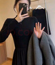 妍莉芬（yanlifen）連衣裙法式長(cháng)裙春季女裝新款2026年氣質(zhì)套裝黑色針織外套裙子春秋 外套【單件】 XL /60/65kg 曬單實(shí)拍圖