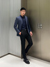 沙馳（SATCHI）男裝男士套裝西服上衣羊毛商務(wù)精英職場(chǎng)婚禮帥氣易打理西裝男 牛仔藍戧駁領(lǐng)上裝 52 A/180/配套褲子請聯(lián)系客服 曬單實(shí)拍圖