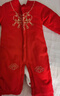 迪士尼（Disney）寶寶滿(mǎn)月抓周新年紅色拜年服夾棉保暖加絨連體衣爬服嬰兒衣服 紅色 73cm (建議6-9個(gè)月身高66-73cm） 曬單實(shí)拍圖