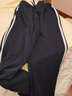 LEEREDPOI高品質(zhì)棉褲春夏輕薄校服褲子男女二條杠學(xué)生初高中校褲運(yùn)動(dòng)加絨褲 高品質(zhì)棉-藏青色二道杠-不加絨 薄 2XL -約145-155斤可穿 曬單實(shí)拍圖