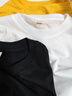 啄木鳥(niǎo)【純棉體恤三件裝】夏裝新品短袖t恤青少年圓領(lǐng)休閑大碼男裝半袖 黑色+黃色+白色 L 曬單實(shí)拍圖