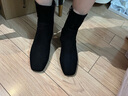 百麗（Belle）七夕禮物增高粗跟時(shí)裝靴女商場(chǎng)款時(shí)尚舒適短靴3LI61DZ4 黑色 38 (240mm) 曬單實(shí)拍圖
