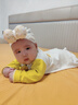 李晨曦（Lichenxi）嬰兒印度帽子夏季薄款蕾絲花邊鏤空透氣女寶寶套頭帽護(hù)囟門胎帽潮 麗蕾絲蝴蝶結(jié)貼花印度帽—米色 適合3-18個(gè)月寶寶頭圍40-48CM 曬單實(shí)拍圖