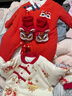 優(yōu)奇嬰兒衣服冬季連體衣加厚秋冬過(guò)年新生兒夾棉拜年寶寶保暖棉服冬裝 曬單實(shí)拍圖