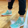 李寧（LI-NING）輕速2丨籃球鞋男輕便透氣抗扭運(yùn)動(dòng)專業(yè)籃球鞋子 清水綠/橘粉色-1 43 曬單實(shí)拍圖