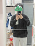 UR2025春季新款男裝時(shí)尚輕熟風(fēng)拼色口袋寬松針織衫UMM940004 黑色 S 曬單實(shí)拍圖