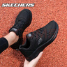 斯凱奇（Skechers）女鞋運(yùn)動(dòng)鞋女秋季新款減震耐磨跑步鞋子夏季皮面防潑水休閑慢跑鞋 全黑色 38 曬單實(shí)拍圖