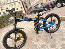 Jeep吉普Jeep兒童自行車(chē)小孩便攜折疊變速山地車(chē)單車(chē)6-10歲-戰神mini 戰神mini-黑藍色-一體輪 20寸7速（1.30m-1.55m） 曬單實(shí)拍圖