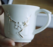古笙記 手繪描金 陶瓷茶杯單杯家用景德鎮中式簡(jiǎn)約客廳6只裝主人杯子 白金梅花把手杯（不含托盤(pán)） 曬單實(shí)拍圖