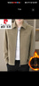 皮爾卡丹（pierre cardin）男士秋冬季加絨翻領(lǐng)拉鏈夾克中年純色商務(wù)休閑茄克高級感保暖外套 加絨 810卡其 XL 130-145斤 曬單實(shí)拍圖
