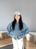 Levi's李維斯25年春夏新款女士寬松白色開夏牛仔夾克外套001FV 藍(lán)色 L 曬單實(shí)拍圖