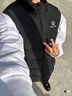 卡爾美（KELME）運動(dòng)棉馬甲男士坎肩秋冬保暖通勤運動(dòng)防寒背心無(wú)袖棉襖 黑色 XL  曬單實(shí)拍圖