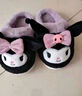 Hello Kitty女童棉鞋冬兒童室內家居鞋小孩保暖親子棉拖鞋 庫洛米紫 34-35碼 曬單實(shí)拍圖