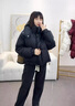 歐迪惠（Oudihui）連帽羽絨棉服女短款外套2025年新款冬季羽棉襖絨服女裝小個子棉衣 咖啡色 S 曬單實拍圖