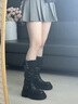 CAMILA KSENIA長筒靴女冬季2025新款高筒厚底時尚潮流小個子靴子加絨增高騎士靴 黑色【送女友禮物春夏季早秋冬】 36 曬單實(shí)拍圖