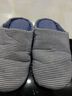 MUJI COM無(wú)印良品【商場(chǎng)同款】日式棉拖鞋女春秋冬情侶家居軟布底靜音防滑棉麻拖鞋男 天藍色 橫條紋 38-39 適合37-38腳 曬單實(shí)拍圖