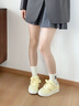 思倫鳥小眾復(fù)古板鞋女款2025新款春季百搭鞋子厚底休閑面包鞋韓系小白鞋 黃色 37 曬單實(shí)拍圖