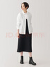 無印良品（MUJI）女式水洗平紋襯衫領(lǐng)襯衫女純棉長袖襯衣外套內(nèi)搭女士秋季女裝上衣 白色 M （160/84A） 曬單實拍圖