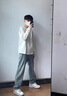 Lee dprre厚實(shí)打底衫重磅純棉圓領(lǐng)長(zhǎng)袖T恤純白色基礎(chǔ)款男女內(nèi)搭上衣春秋潮 白色長(zhǎng)袖（品質(zhì)新疆純棉） L 建議：（140-160斤） 曬單實(shí)拍圖