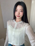 Teenie Weenie小熊女裝針織衫2025夏季新款輕薄休閑通勤開衫空調(diào)衫 象牙白 S 曬單實(shí)拍圖