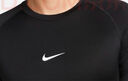 耐克男子緊身輕薄訓練上衣冬季舉重速干短袖針織NIKE PRO FB7933 010黑/白 XL 曬單實(shí)拍圖