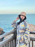 安初夏春秋季條紋針織衫男美式復古慵懶風(fēng)情侶裝軟糯馬海毛毛衣開(kāi)衫外套 黃色 L 曬單實(shí)拍圖