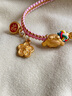 老廟黃金手鏈轉(zhuǎn)運(yùn)珠吊墜女足金桃花吊墜招桃花生日七夕禮物 金重0.33g【萌萌手繩款】 曬單實(shí)拍圖