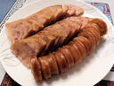 新宗松花雞腿腸 定州燜子新鮮雞肉中式肉腸 熟食河北保定特產(chǎn)節(jié)日禮品 松花雞腿475g*1袋 中華老字號 非遺制作工藝 曬單實拍圖