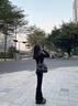 歐貝汐休閑褲女2025春秋夏季新款露腰設(shè)計(jì)感修身拖地拼接低腰微喇叭褲子 黑色 M 曬單實(shí)拍圖
