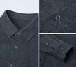 鄂爾多斯1980秋冬小翻領(lǐng)長(cháng)袖男針織襯衫 深灰 175/96A/L 曬單實(shí)拍圖