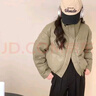 銳竹免洗PU皮棉服女2024年新款冬季短款加厚面包服小個(gè)子棉衣洋氣外套 綠色 S  建議80-100斤 曬單實(shí)拍圖