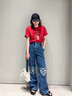 一寸相思2025蛇年本命年衣服紅色t恤新年上衣女時(shí)尚短袖大碼女裝福氣滿(mǎn)滿(mǎn) 福氣滿(mǎn)滿(mǎn)紅色 S (75-85斤) 曬單實(shí)拍圖