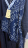 生活在左藍(lán)印花系列夏季新款復(fù)古漢服交襟V領(lǐng)連衣裙女 藏青藍(lán) XL 曬單實(shí)拍圖