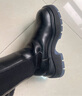 他她（TATA）黑巧煙筒靴厚底切爾西靴女加絨煙筒靴短靴子秋冬WJZ02DZ4 黑色(鞋底藍(lán)-絨里) 35 曬單實拍圖
