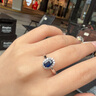 廷亮 斯里蘭卡天然皇家藍藍寶石戒指1克拉18k金鑲鉆石彩寶戒指 定制手寸留言 曬單實(shí)拍圖