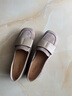 康莉羊皮絨面樂(lè )福鞋女25年春新款商場(chǎng)同款軟底休閑媽媽鞋小皮鞋51023 灰色 34 (220mm) 曬單實(shí)拍圖