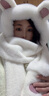 Charm Kendo帽子圍巾女一體式套裝冬季圍脖手套女保暖新年生日禮物送女生 送女朋友實(shí)用老婆 白色 曬單實(shí)拍圖