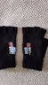 途尊保暖半指手套男露指冬季半截無(wú)指騎行開(kāi)車(chē)加厚毛線(xiàn)針織漏指頭防寒 黑色-FEAR半指 曬單實(shí)拍圖