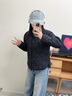 波司登（BOSIDENG）25年新款輕薄羽絨服女短款90絨三防輕便內(nèi)膽葫蘆紋外套B250131012 黑色8056-經(jīng)典極簡風 S 160/84A 體重約100-110斤 曬單實拍圖