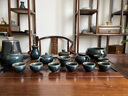 唐帕（TANGPA）景德鎮(zhèn)茶具套裝冰裂釉茶杯整套家用陶瓷辦公室泡茶壺茶杯喬遷禮物 冰裂釉【墨青款】禮盒裝 17頭 曬單實拍圖
