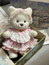 莉娜熊（TeddyTales）小熊玩偶毛絨玩具泰迪手作熊公仔娃娃生日禮物女生 郁金香中奶白 含鞋 搭配短毛崽崽 禮盒裝 曬單實(shí)拍圖