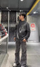 POUM毛衣男春秋冬季高街潮流不規(guī)則紐扣設(shè)計(jì)半高領(lǐng)百搭針織衫線衣外套 BSNZ-MY317灰色 XL 曬單實(shí)拍圖
