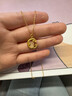 中國黃金（CHINA GOLD）k金和田玉月亮蛇吊墜生肖蛇本命年項鏈圣誕禮物送老婆送媽媽 吊墜+K金O字鏈【約1.1g】 曬單實(shí)拍圖