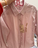 無印良品（MUJI）女式水洗平紋襯衫領(lǐng)襯衫女純棉長袖襯衣外套內(nèi)搭女士秋季女裝上衣 淺粉紅色條紋 M （160/84A） 曬單實拍圖